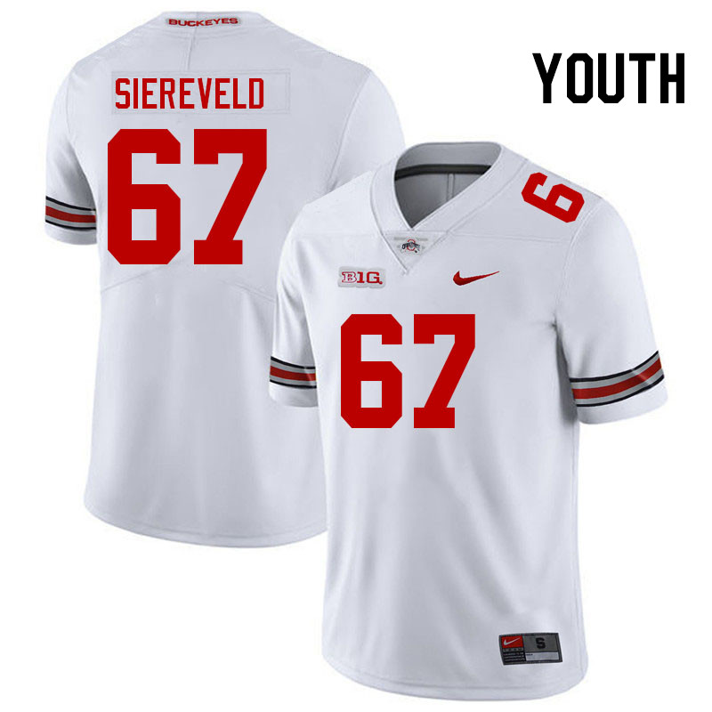 Ohio State Buckeyes Austin Siereveld Youth #67 White Authentic Stitched College Football Jersey